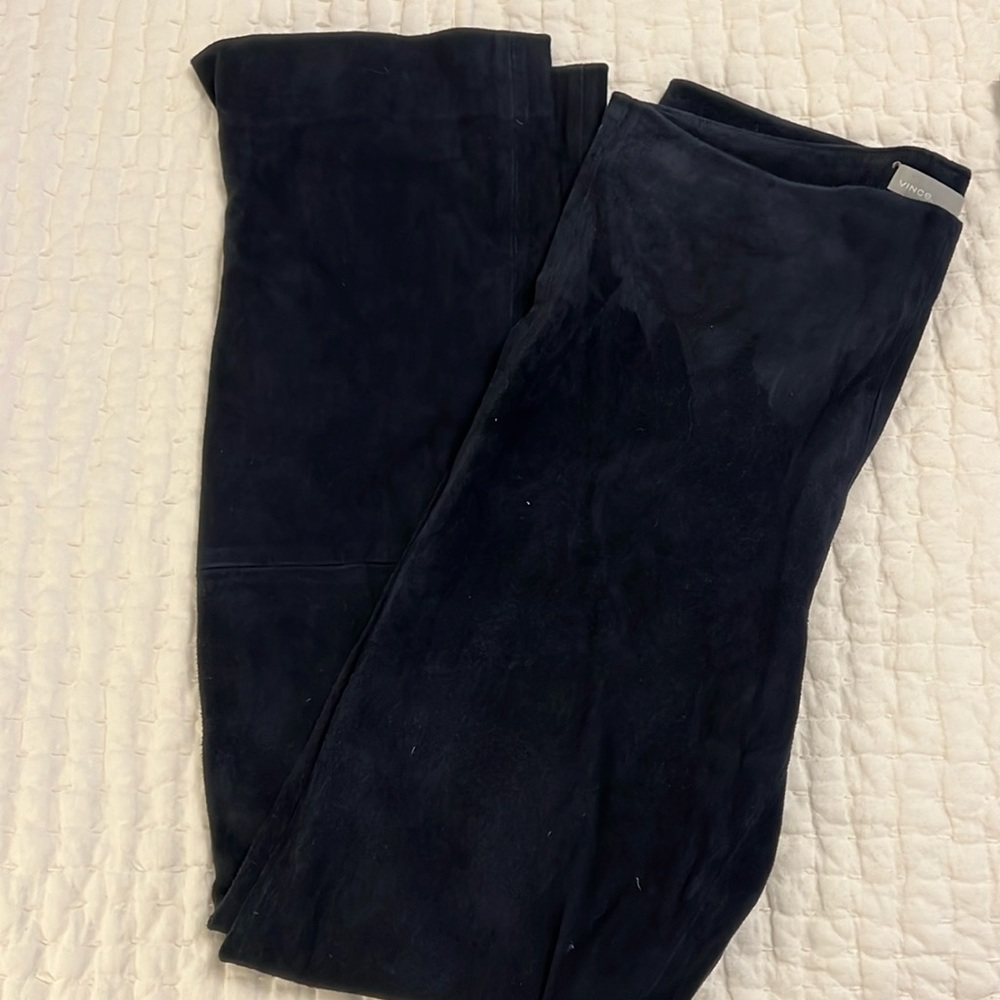 Vince navy blue suede pants
